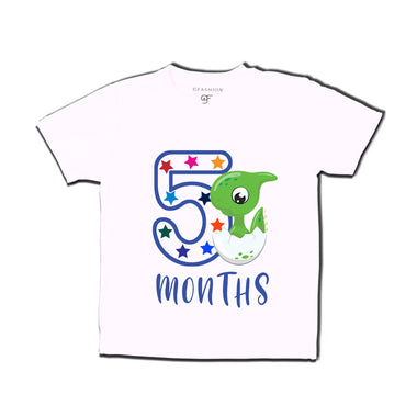 Five Month Baby T-shirt in White Color avilable @ gfashion.jpg