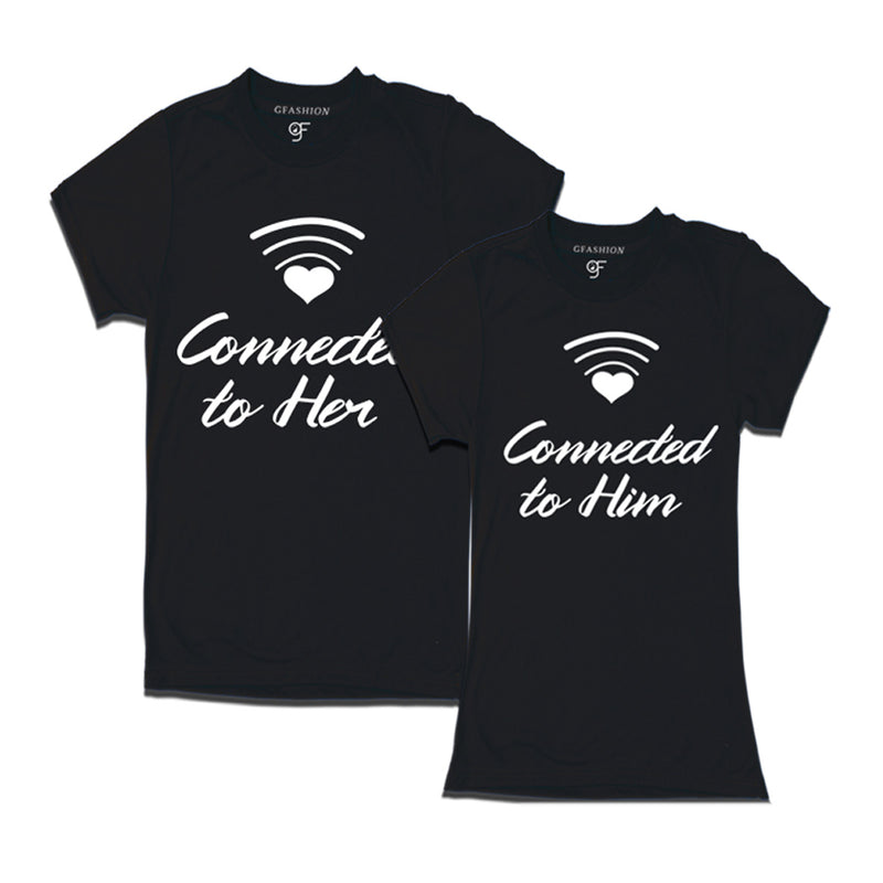 Couple T-shirt connected to him and her