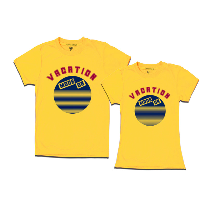 couples vacation t shirt yellow