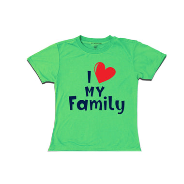 i love family t shirt for girl