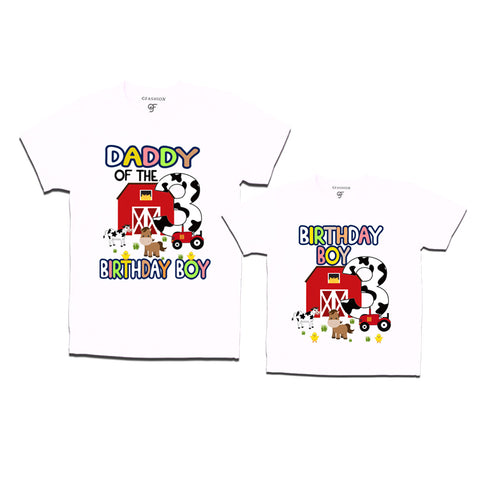 Farm House Theme Birthday T-shirts for Dad  and Son in White Color available @ gfashion.jpg (2)