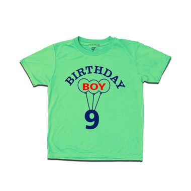 9th Birthday Boy T-shirt in Pista Green Color available @ gfashion.jpg