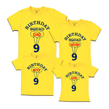 9th Birthday Family T-shirts in Yellow Color available @ gfashion.jpg