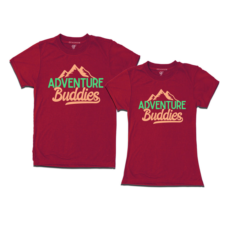 Adventure Buddies T-shirts in Maroon Color available @ gfashion.jpg