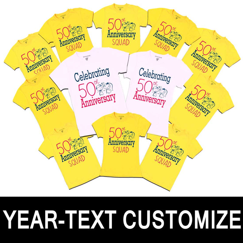 Anniversary Squad Customized T-shirts-Yellow-gfashion