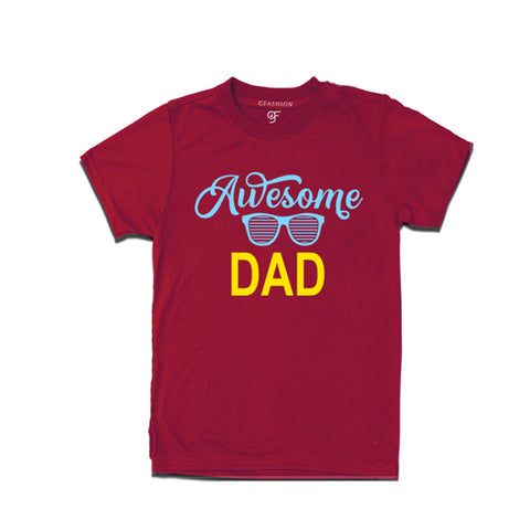 Awesome dad Tees-Maroon