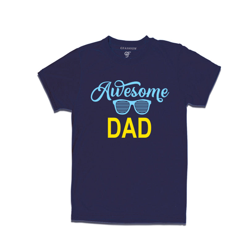 Awesome dad Tees-navy