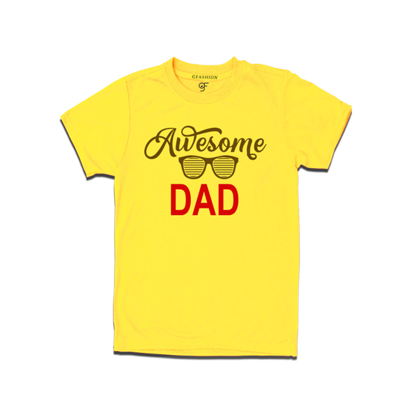 Awesome dad Tees-Yellow