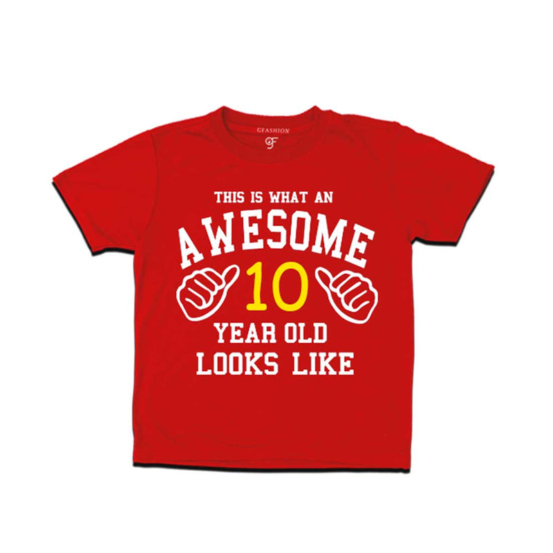 Awesome 10th Year Old Looks Like Boy T-shirt-Red-gfashion