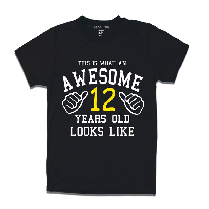 Awesome 12th Year Old Looks Like Brother T-shirt-Black-gfashion