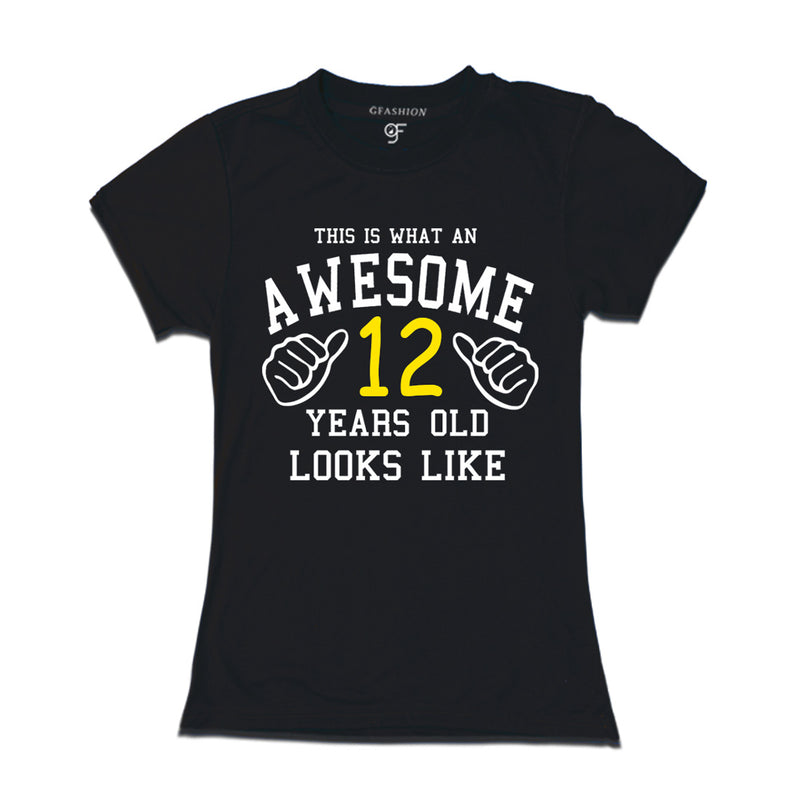 Awesome 12th Year Old Looks Like Sister T-shirt-Black-gfashion