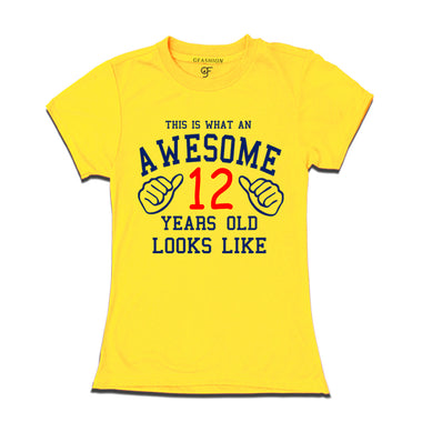 Awesome 12th Year Old Looks Like Sister T-shirt-Yellow-gfashion