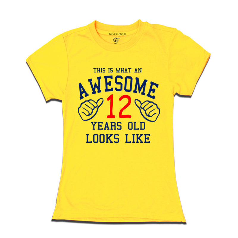 Awesome 12th Year Old Looks Like Sister T-shirt-Yellow-gfashion