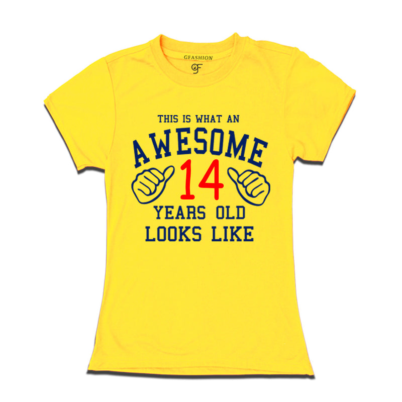 Awesome 14th Year Old Looks Like Sister T-shirt-Yellow-gfashion