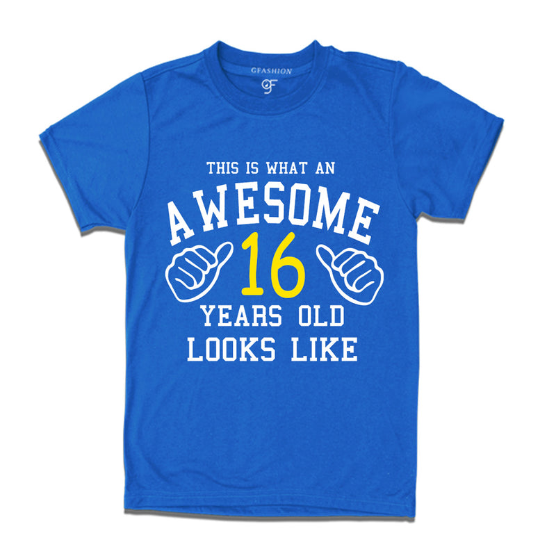 Awesome 16th Year Old Looks Like Brother T-shirt-Blue-gfashion 