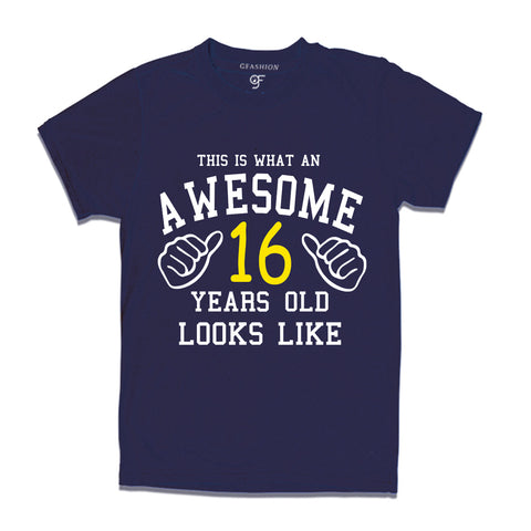 Awesome 16th Year Old Looks Like Brother T-shirt-Navy-gfashion 