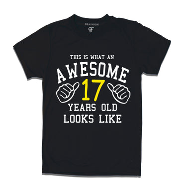 Awesome 17th Year Old Looks Like Brother T-shirt-Black-gfashion