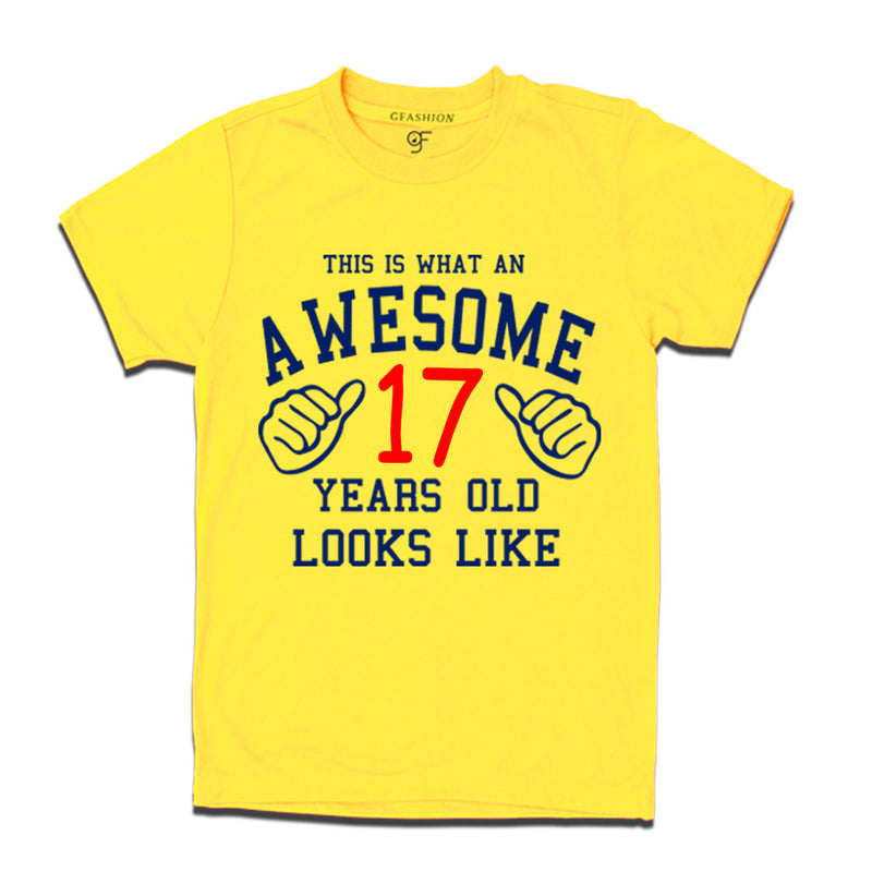 Awesome 17th Year Old Looks Like Brother T-shirt-Yellow-gfashion