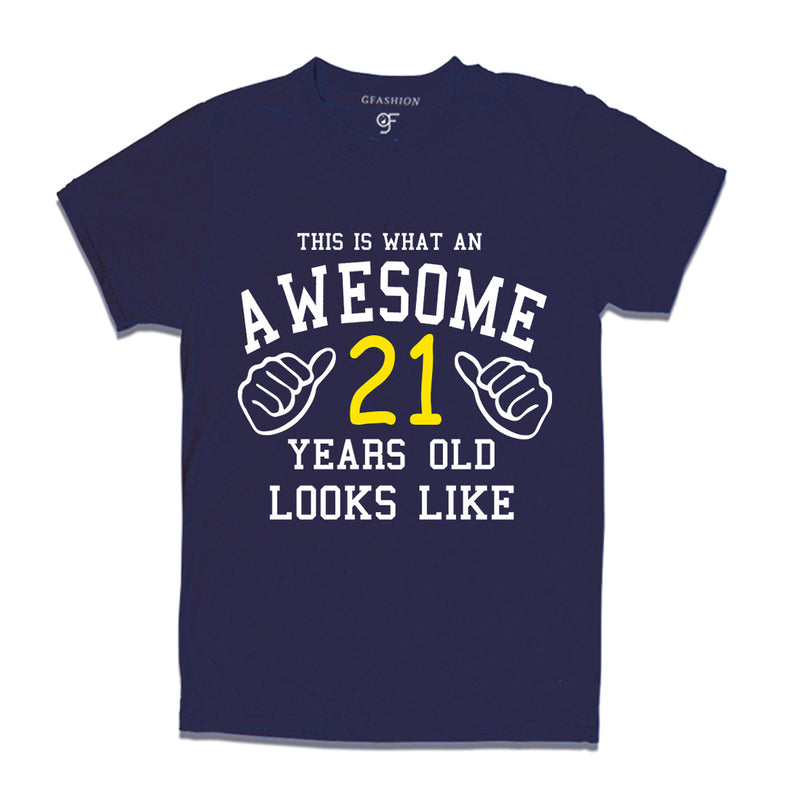 Awesome 21st Year Old Looks Like Brother T-shirt-Navy-gfashion