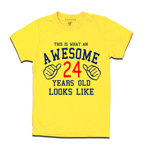 Awesome 24th Year Old Looks Like Brother T-shirt-Yellow-gfashion