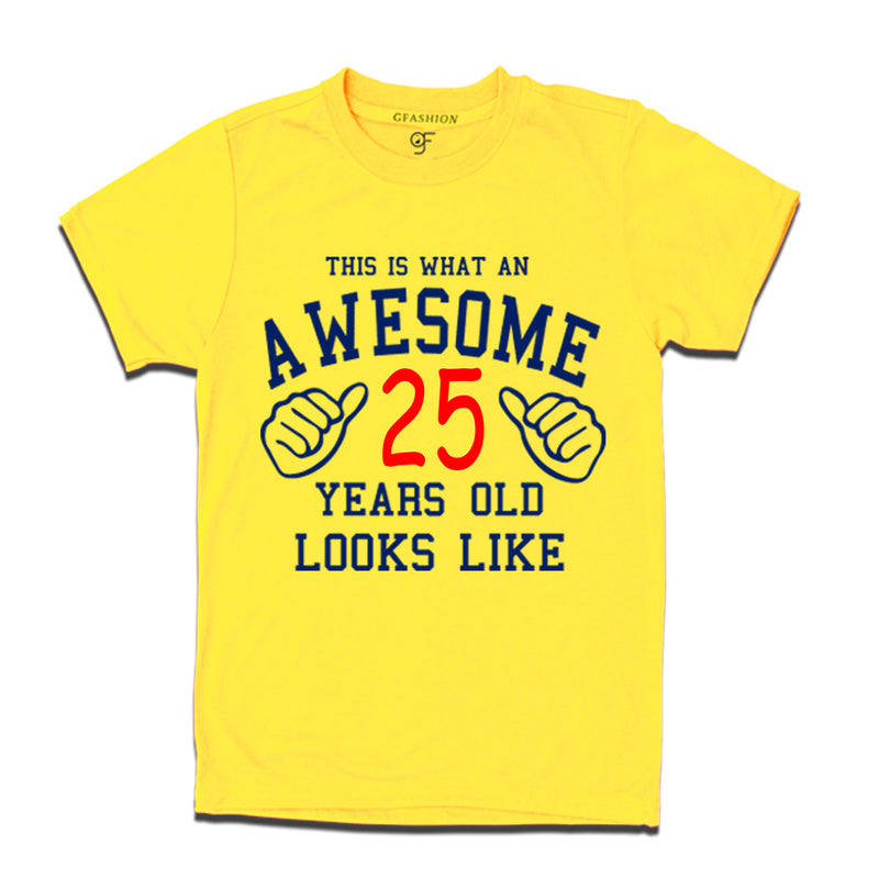 Awesome 25th Year Old Looks Like Brother T-shirt-Yellow-gfashion