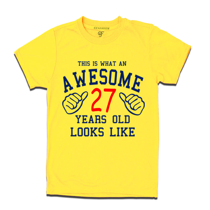 Awesome 27th Year Old Looks Like Brother T-shirt-Yellow-gfashion