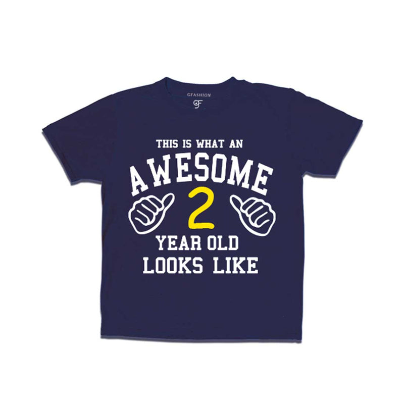 Awesome 2nd Year Old Looks Like Boy T-shirt-Navy-gfashion