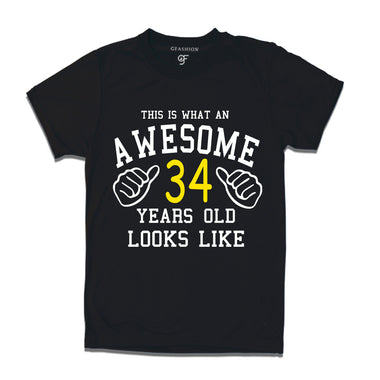 Awesome 34th Year Old Looks Like Brother T-shirt-Black-gfashion