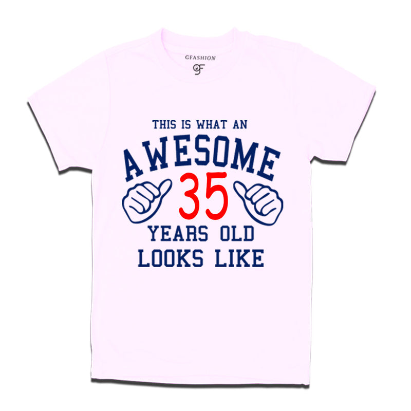 Awesome 35th Year Old Looks Like Brother T-shirt-White-gfashion