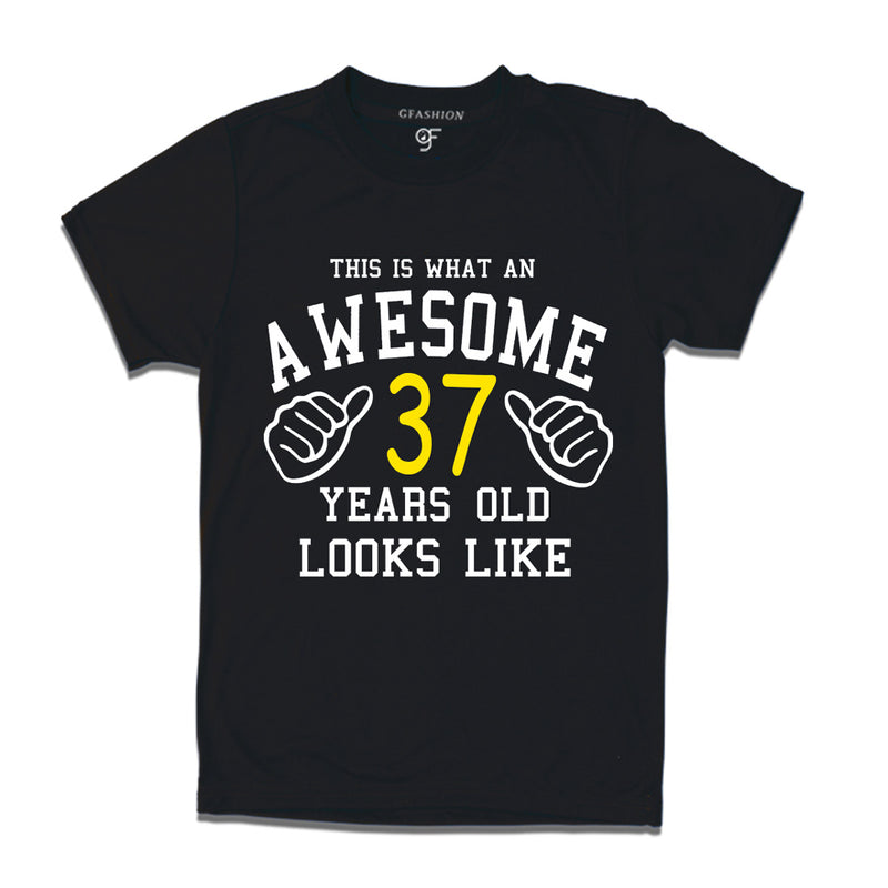 Awesome 37th Year Old Looks Like Brother T-shirt-Black-gfashion