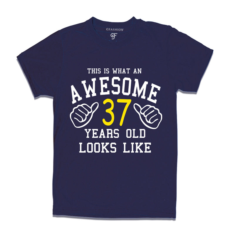 Awesome 37th Year Old Looks Like Brother T-shirt-Navy-gfashion