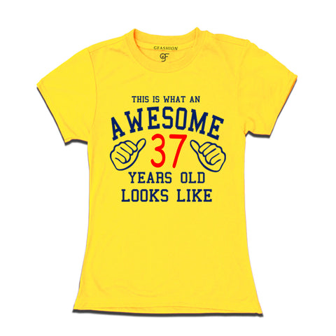 Awesome 37th Year Old Looks Like Sister T-shirt-Yellow-gfashion