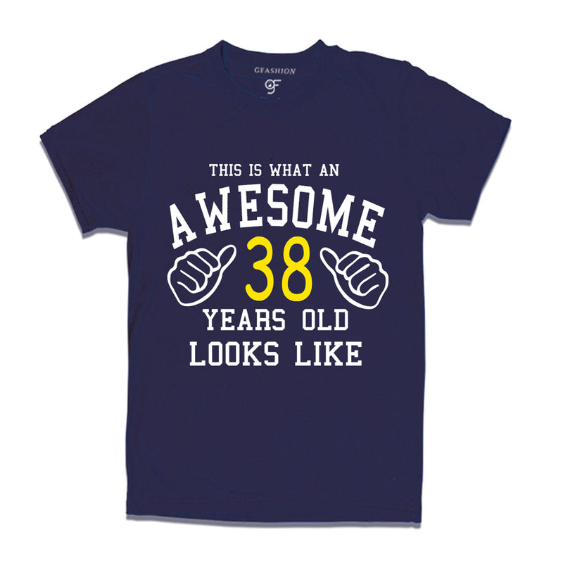 Awesome 38th Year Old Looks Like Brother T-shirt-Navy-gfashion