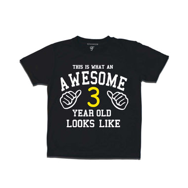 Awesome 3rd Year Old Looks Like Boy T-shirt-Black-gfashion