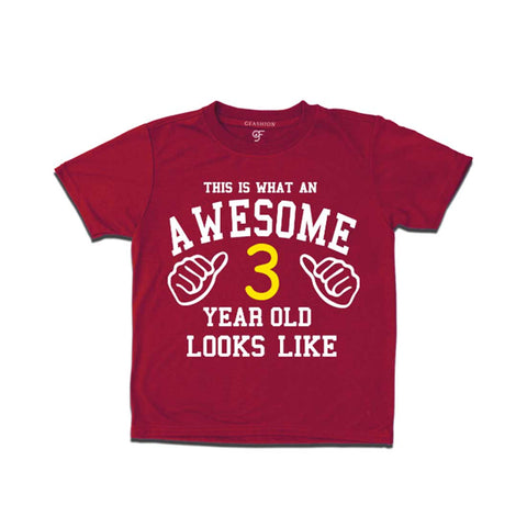 Awesome 3rd Year Old Looks Like Boy T-shirt-Maroon-gfashion