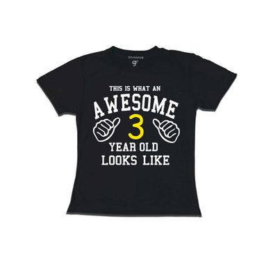 Awesome 3rd Year Old Looks Like Girl T-shirt-Black-gfashion