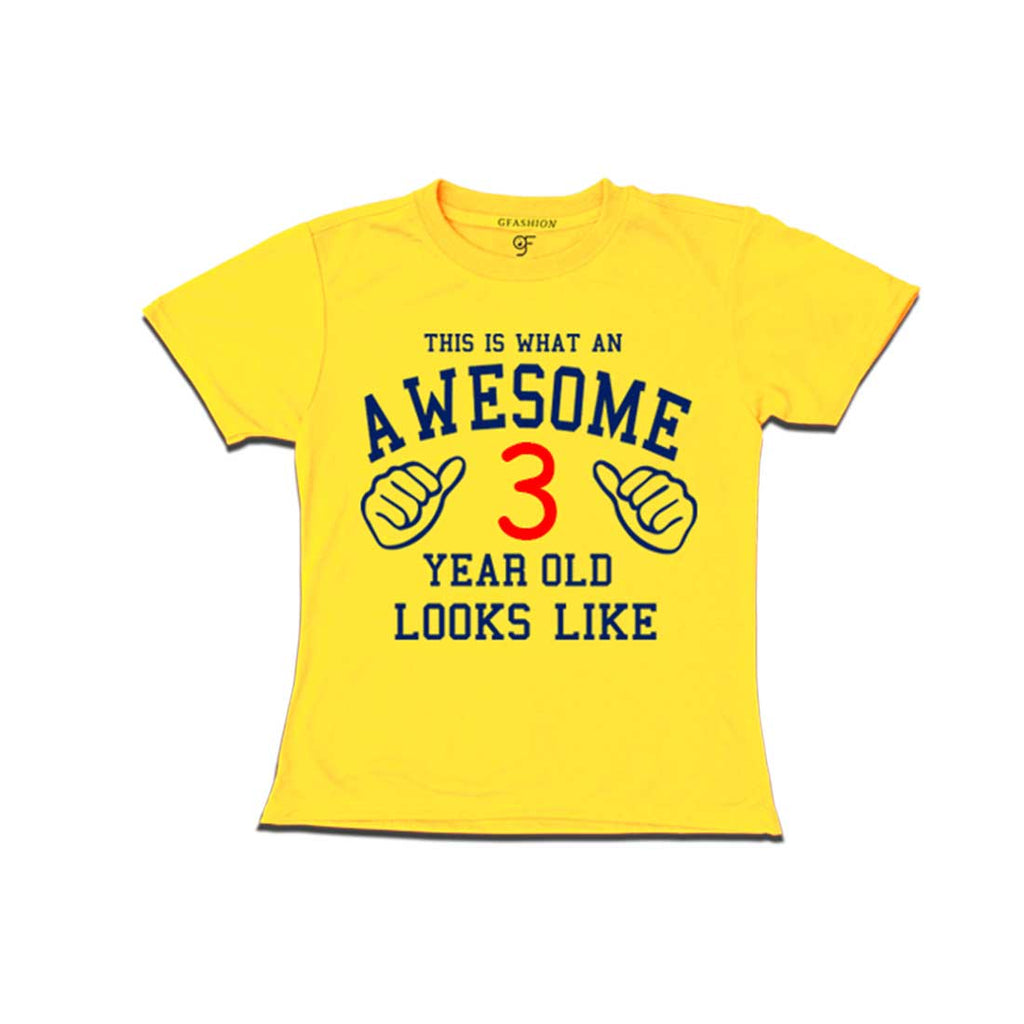 Awesome 3rd Year Old Looks Like Girl T-shirt-Yellow-gfashion