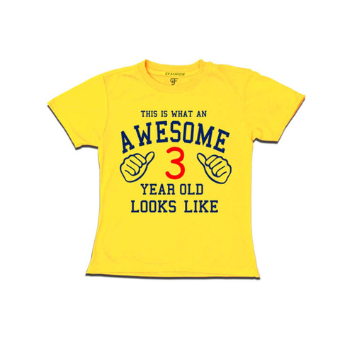 Awesome 3rd Year Old Looks Like Girl T-shirt-Yellow-gfashion