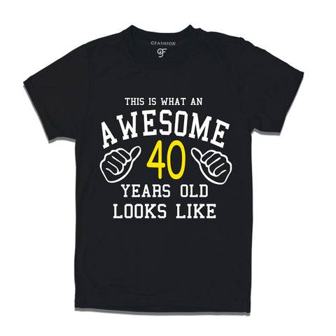 Awesome 40th Year Old Looks Like Brother T-shirt-Black-gfashion 