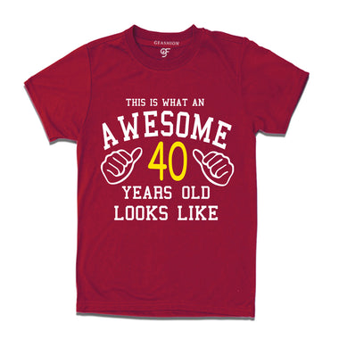 Awesome 40th Year Old Looks Like Brother T-shirt-Maroon-gfashion 