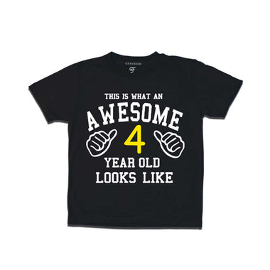 Awesome 4th Year Old Looks Like Boy T-shirt-Black-gfashion