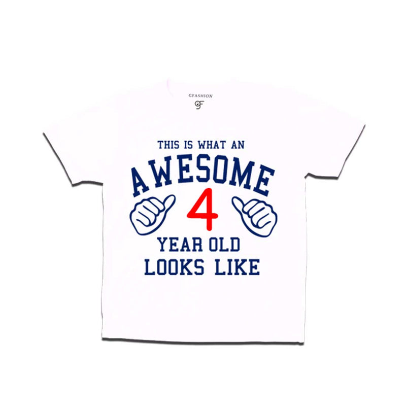 Awesome 4th Year Old Looks Like Boy T-shirt-White-gfashion