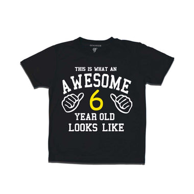 Awesome 6th Year Old Looks Like Boy T-shirt-Navy-gfashion