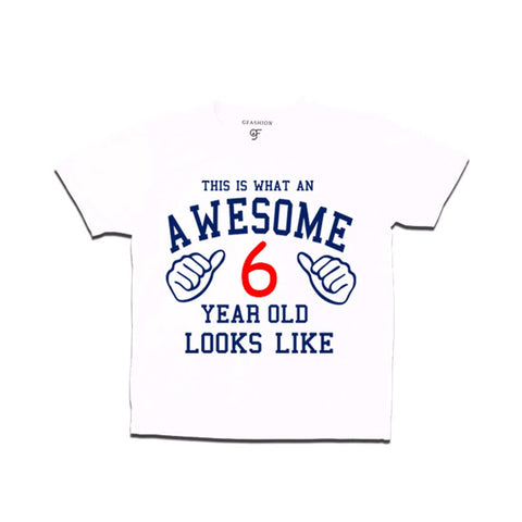 Awesome 6th Year Old Looks Like Boy T-shirt-White-gfashion