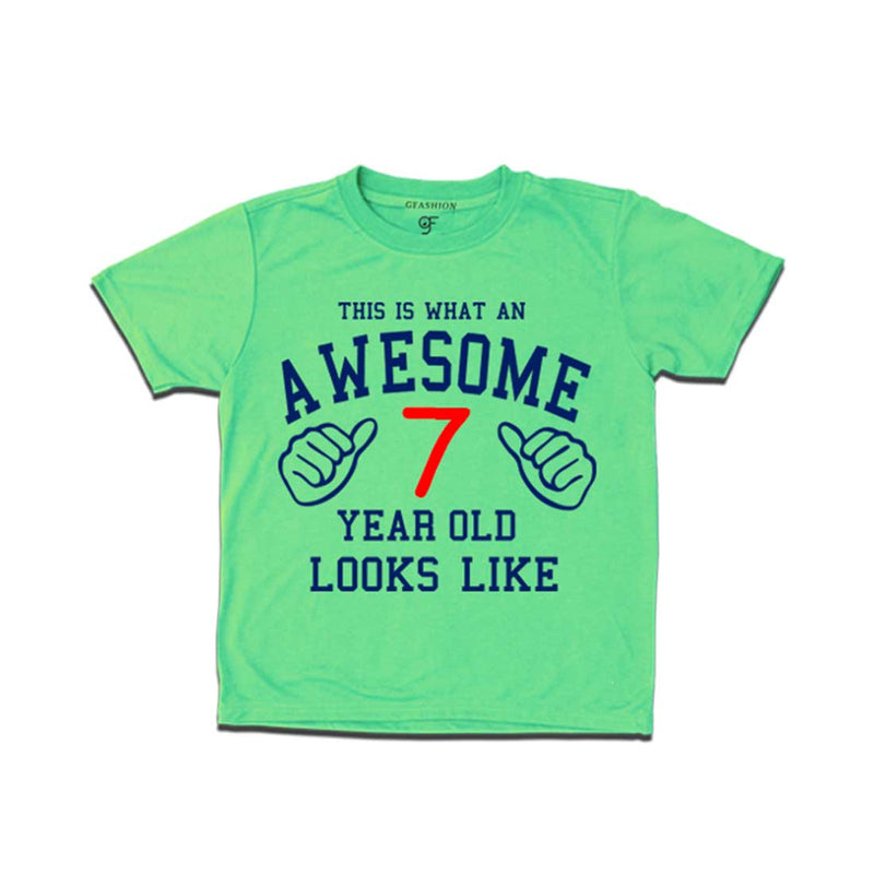 Awesome 7th Year Old Looks Like Boy T-shirt-Pista Green-gfashion