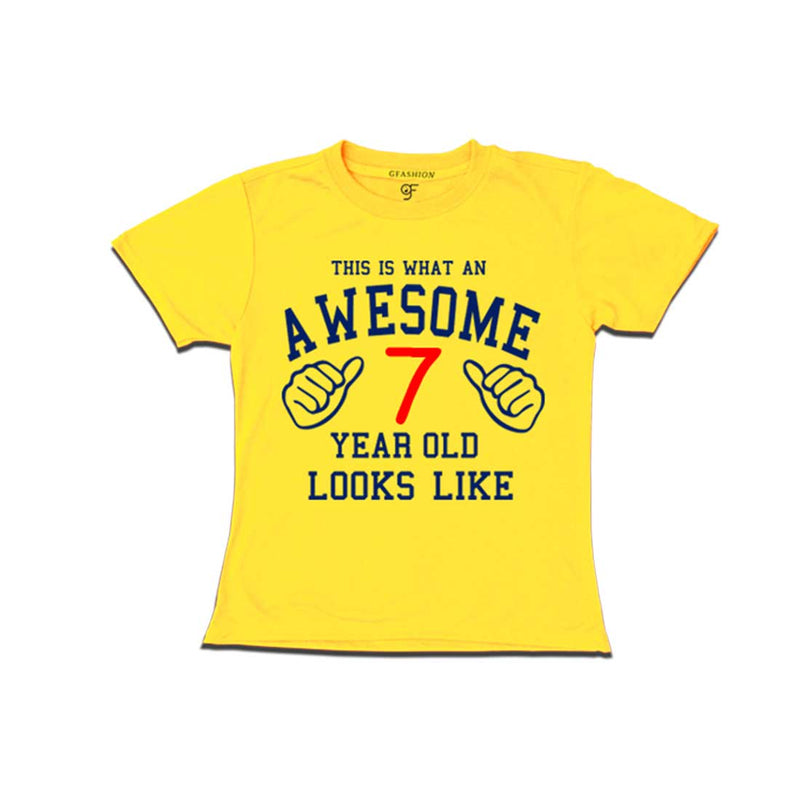 Awesome 7th Year Old Looks Like Girl T-shirt-Yellow-gfashion