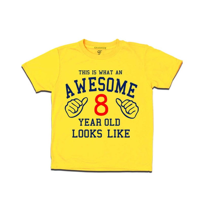 Awesome 8th Year Old Looks Like Boy T-shirt-Yellow-gfashion 