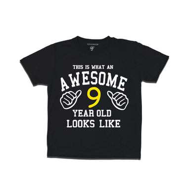 Awesome 9th Year Old Looks Like Boy T-shirt-Black-gfashion