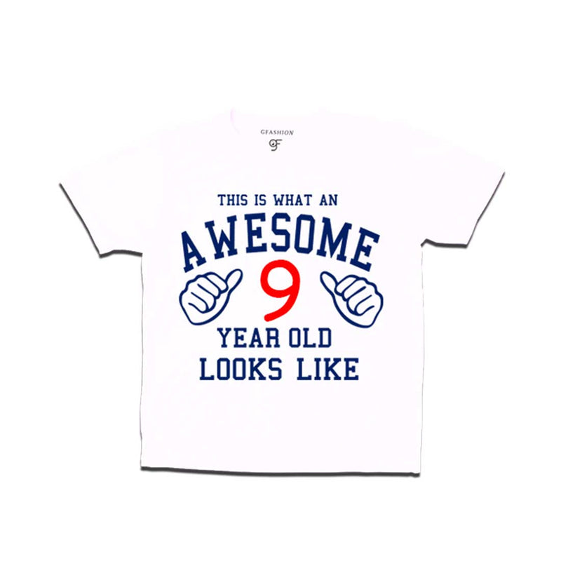 Awesome 9th Year Old Looks Like Boy T-shirt-White-gfashion
