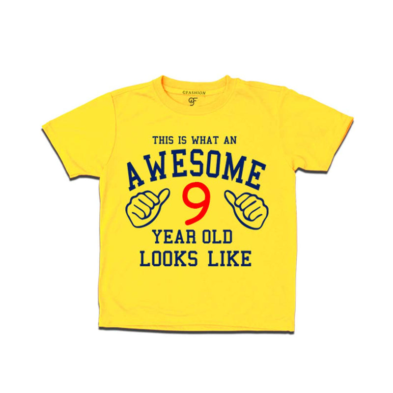 Awesome 9th Year Old Looks Like Boy T-shirt-Yellow-gfashion